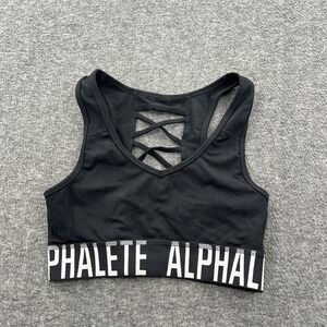 Alphalete Sports Bra Small Black Gym Crossfit Yoga Running Outdoor Hiking